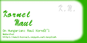 kornel maul business card